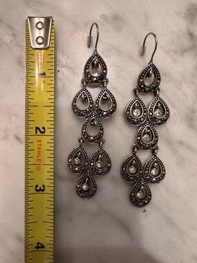 Sterling-Tone Teardrop Dangle Earrings - Silver